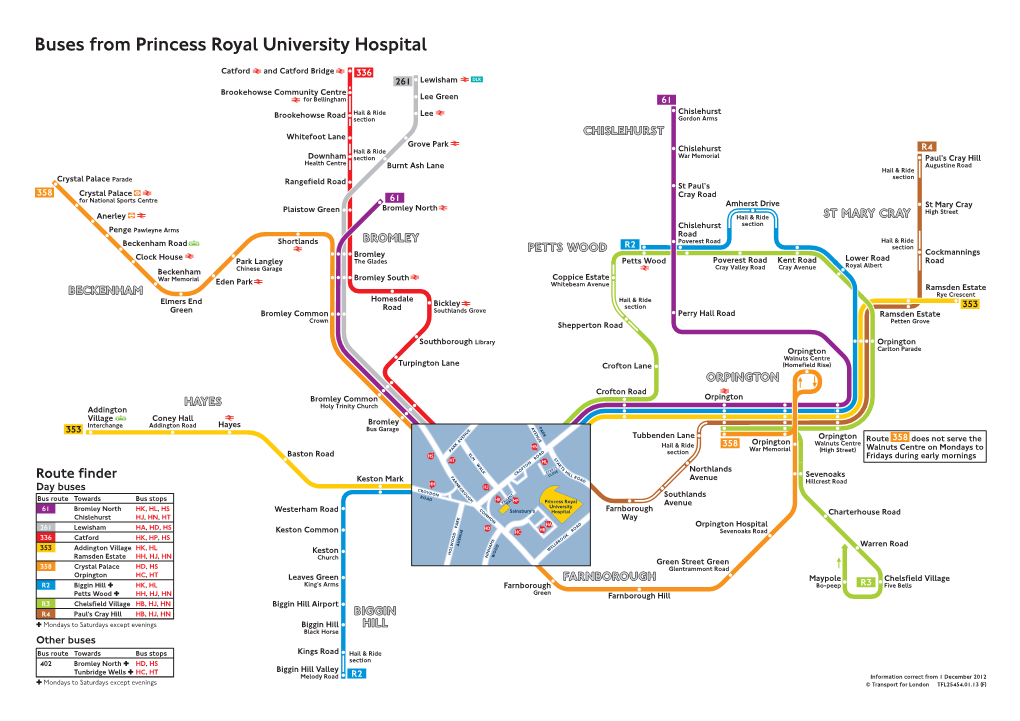 Buses from Princess Royal University Hospital