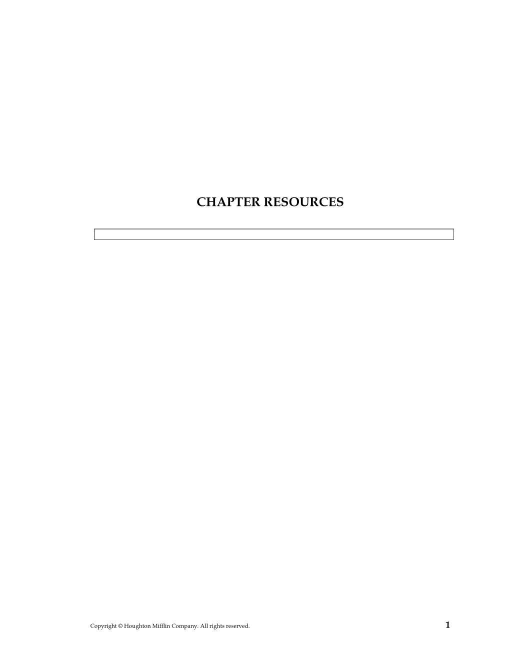 Chapter Resources