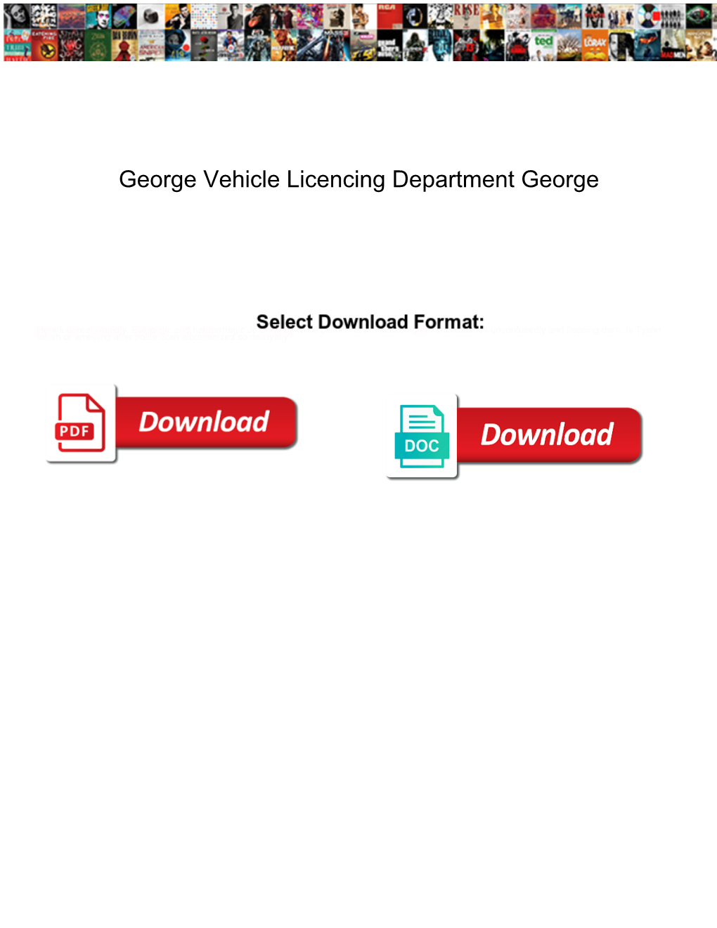 George Vehicle Licencing Department George