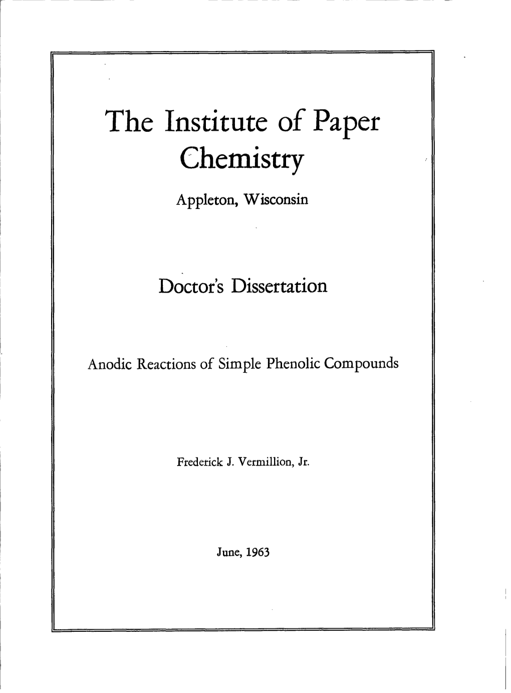 The Institute of Paper Chemistry