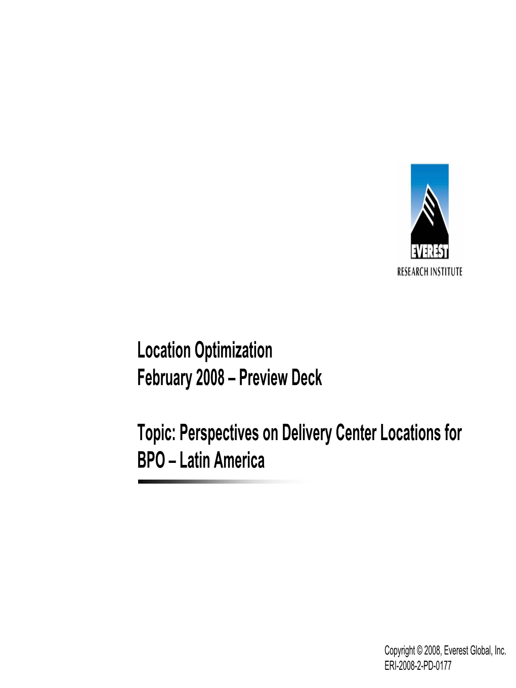 Perspectives on Delivery Center Locations for BPO – Latin America