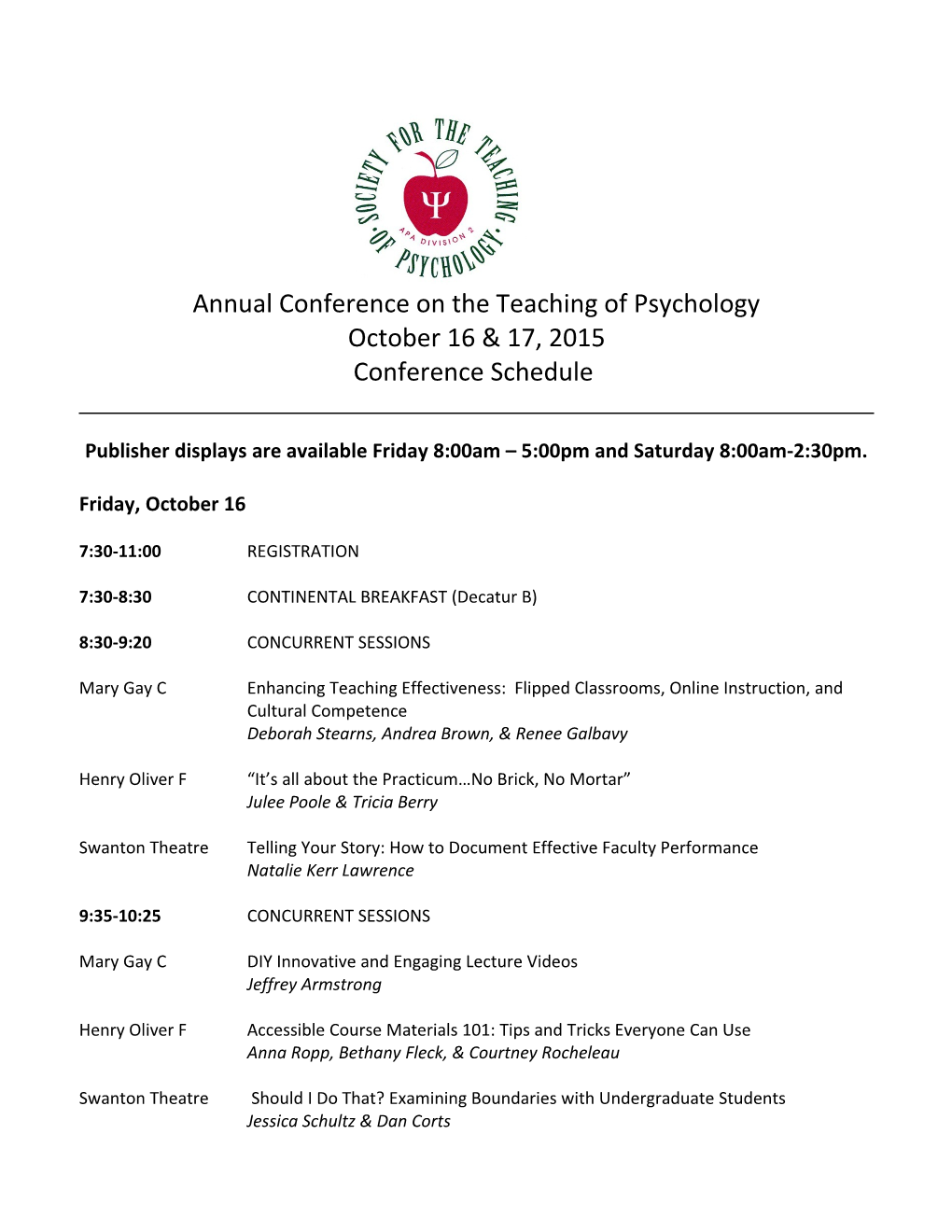 Eastern Conference on the Teaching of Psychology