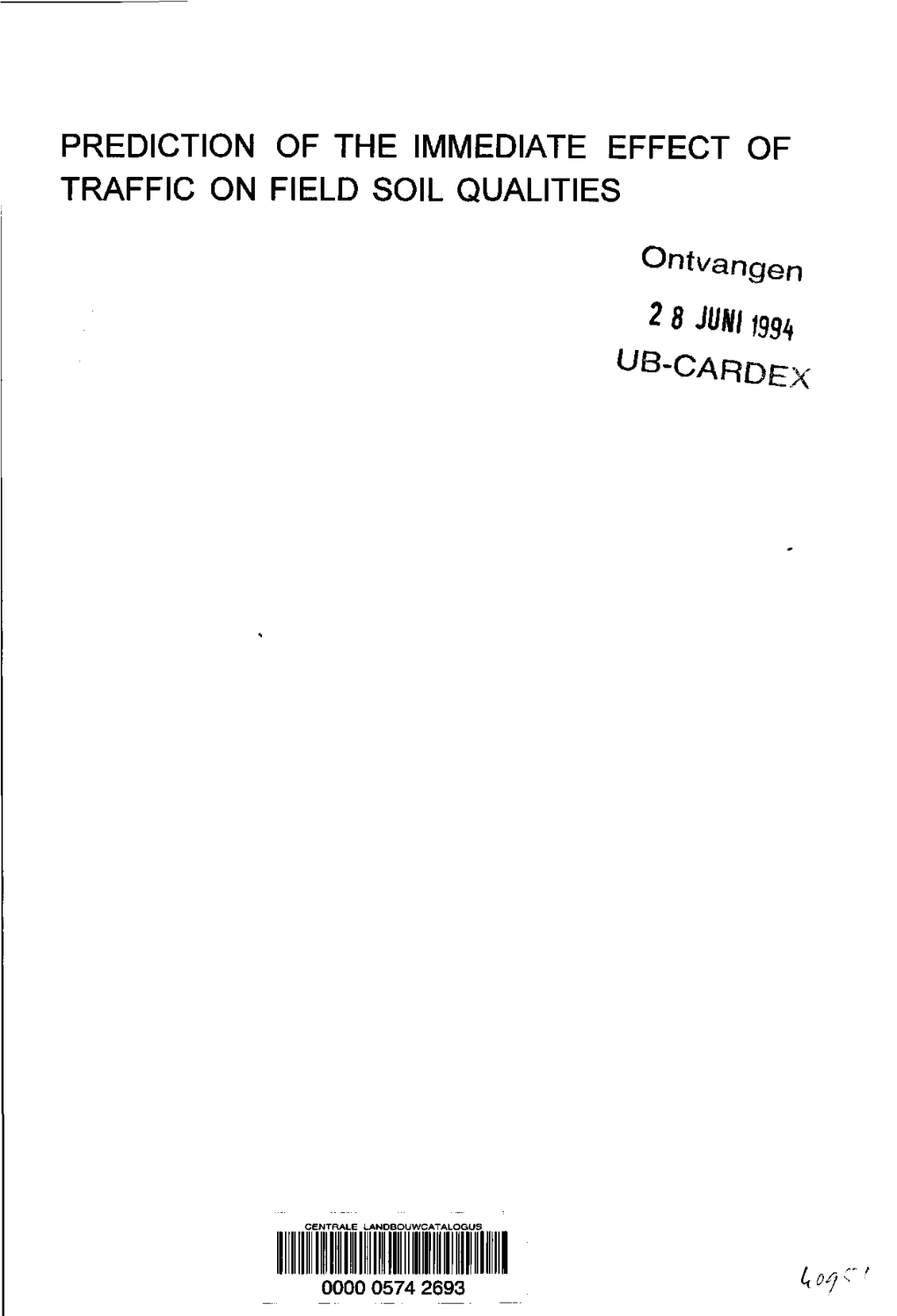 Prediction of the Immediate Effect of Traffic on Field Soil Qualities