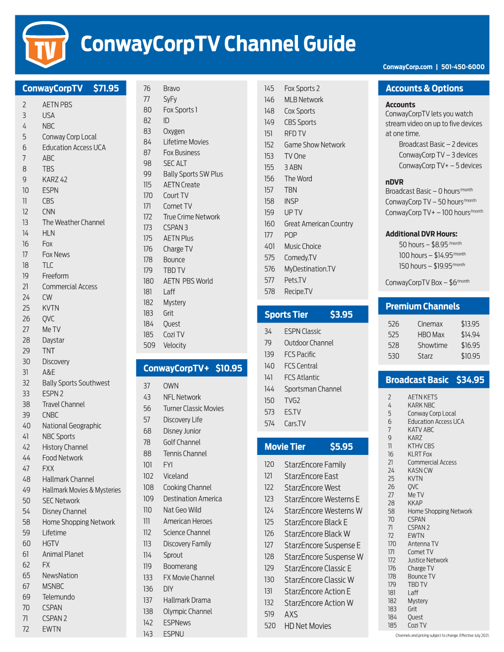 Conwaycorptv Channel Guide