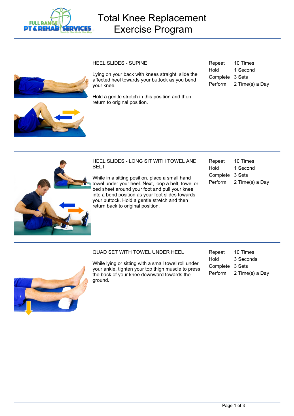 Total Knee Replacement Exercise Program