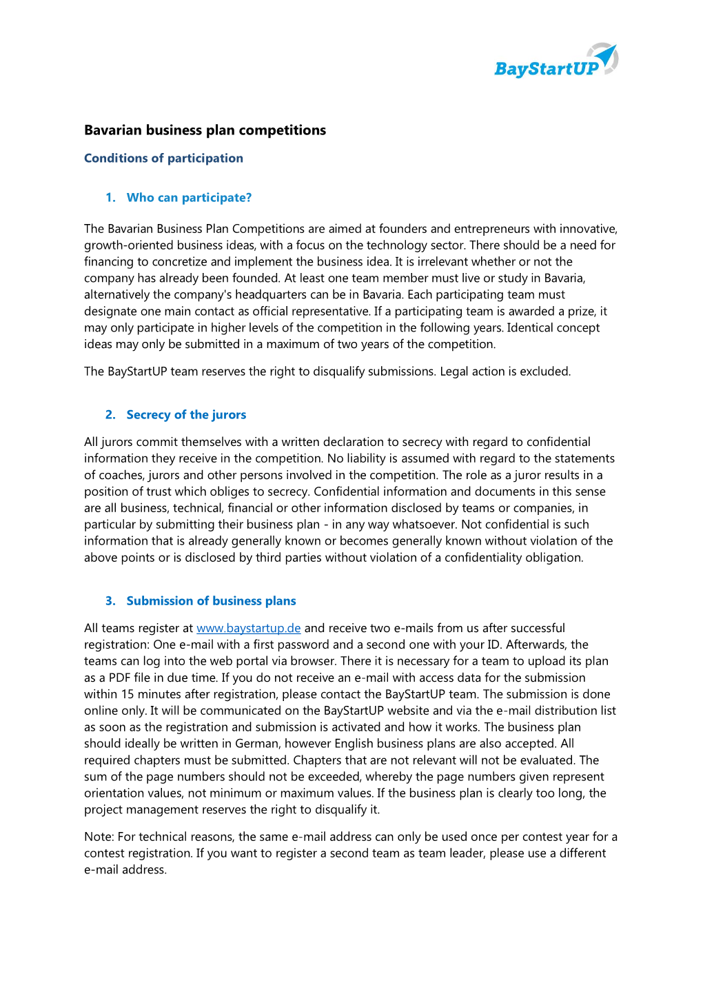 Bavarian Business Plan Competitions