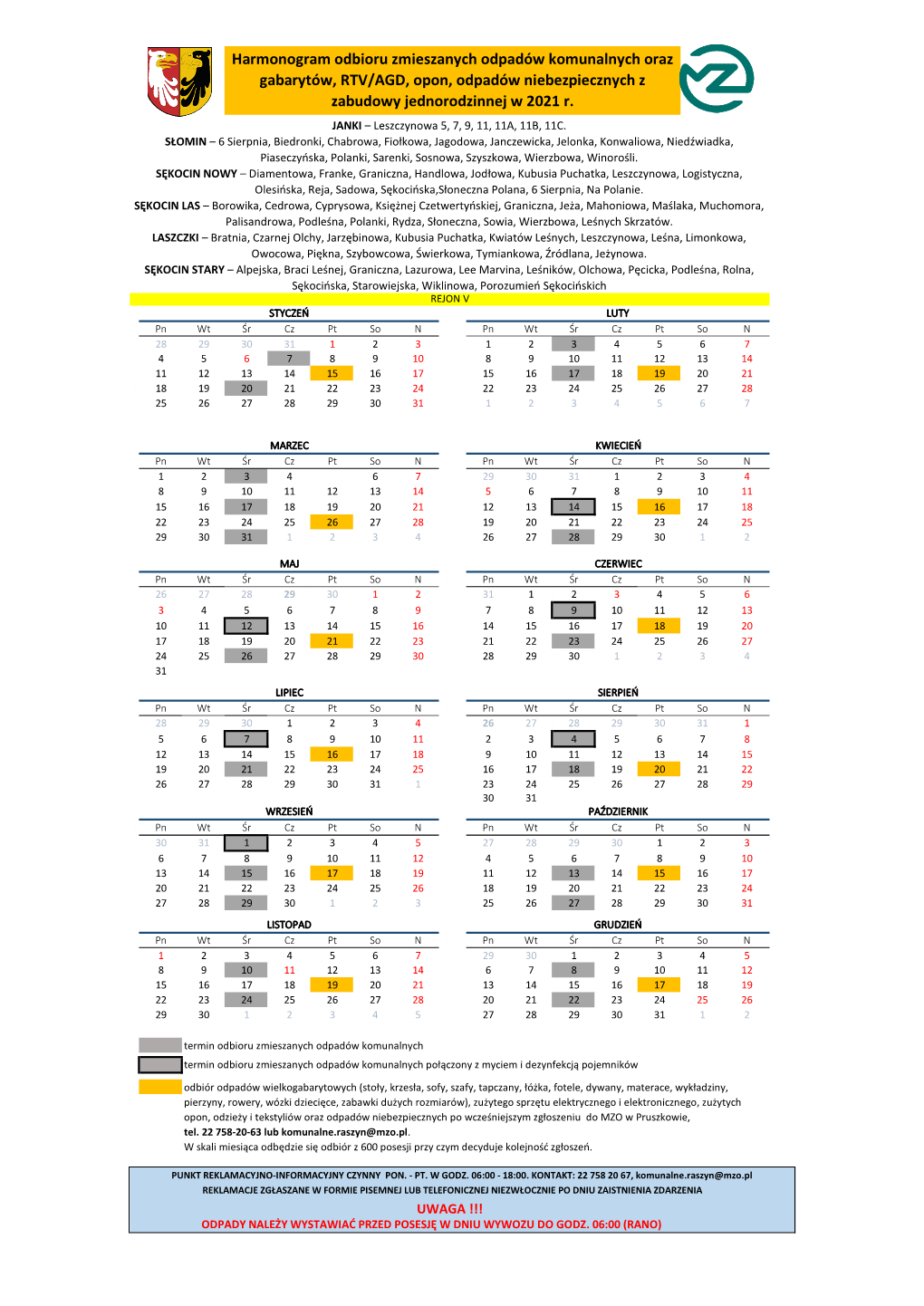 Kopia Kalendarz Roczny Raszyn 2021 REJON 5.Xlsx