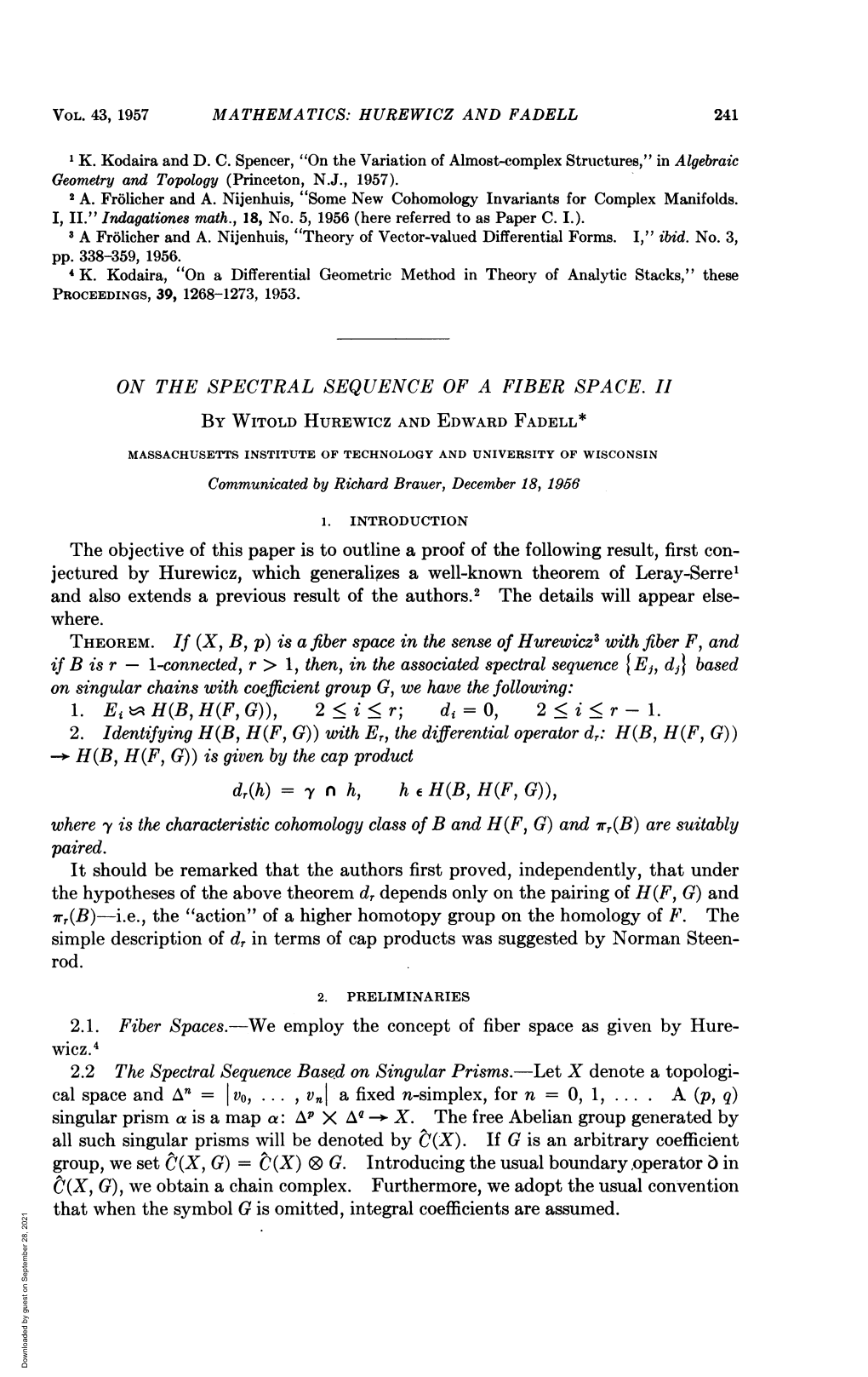 1. Ei IAH(B,H(F,G)), Dr(H) = Ynh, Singular Prism a Is a Map A