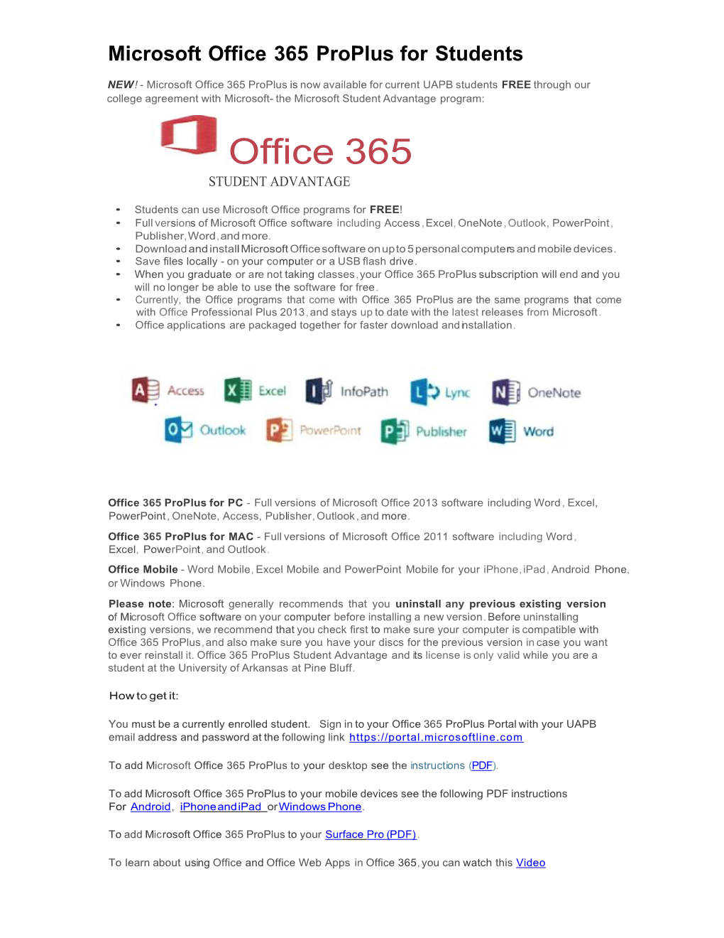 Microsoft Office 365 Proplus for Students