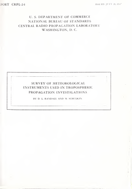 Survey of Meteorological Instruments Used in Tropospheric Propagation
