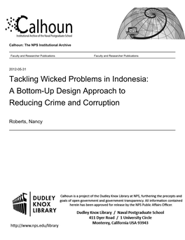 Tackling Wicked Problems in Indonesia: a Bottom-Up Design Approach to Reducing Crime and Corruption