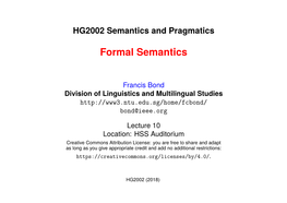 Formal Semantics