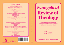 CONTENTS Theme: Theology and Church E V