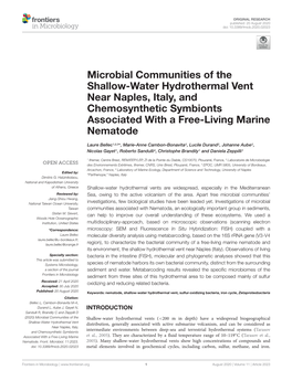 Microbial Communities of the Shallow-Water Hydrothermal Vent Near Naples, Italy, and Chemosynthetic Symbionts Associated with a Free-Living Marine Nematode