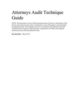 Attorneys Audit Technique Guide