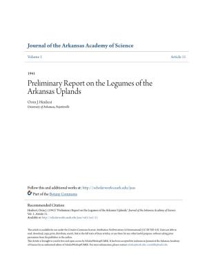 Preliminary Report on the Legumes of the Arkansas Uplands Orrin J