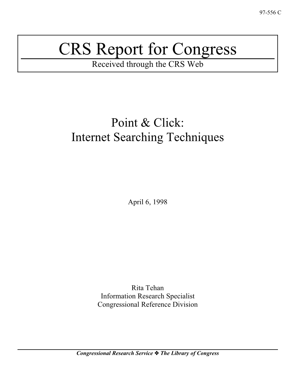 CRS Report for Congress Received Through the CRS Web