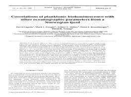 Correlations of Planktonic Bioluminescence with Other Oceanographic Parameters from a Norwegian Fjord