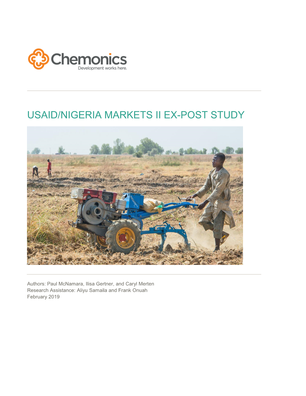 Usaid/Nigeria Markets Ii Ex-Post Study