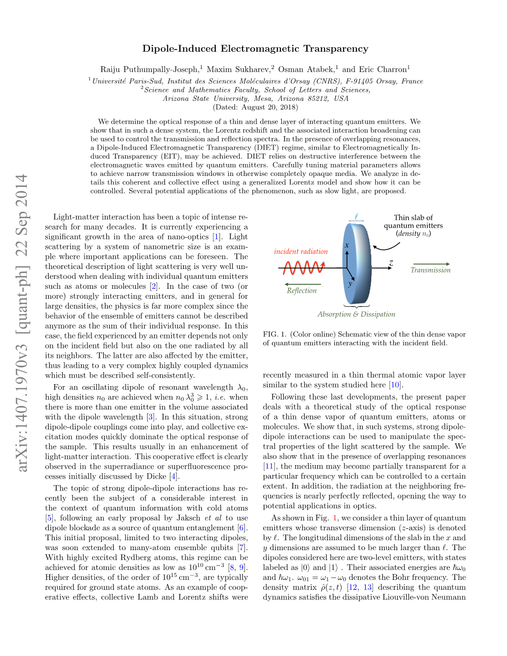 Dipole-Induced Electromagnetic Transparency