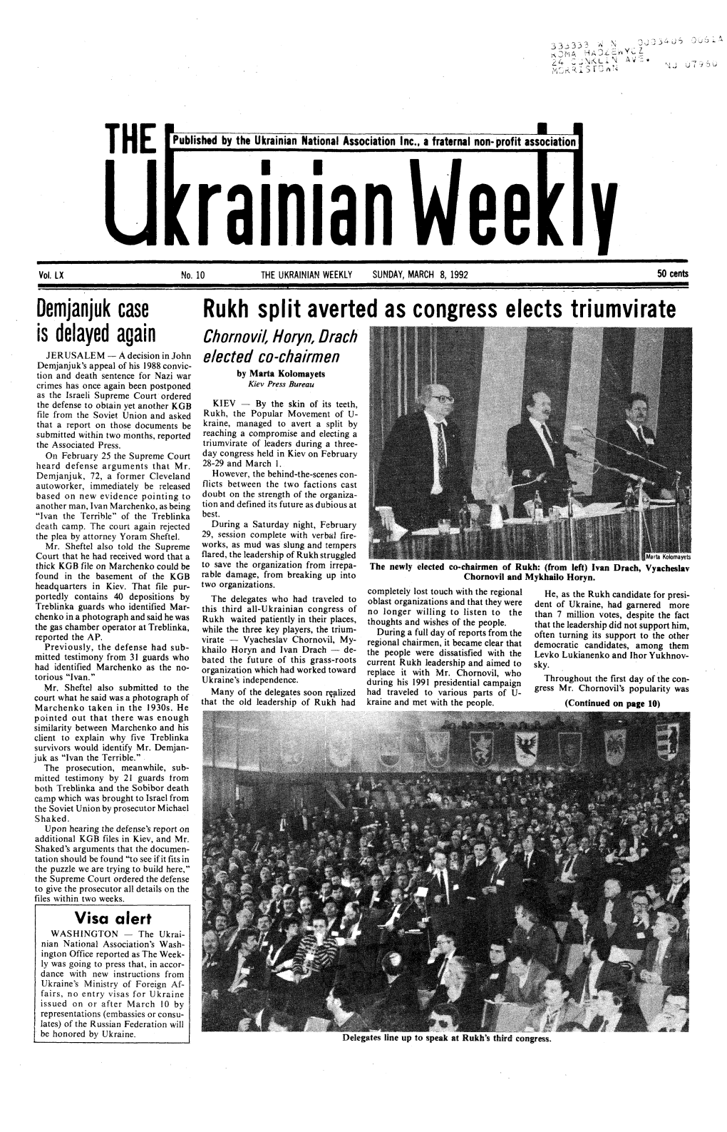 The Ukrainian Weekly 1992, No.10