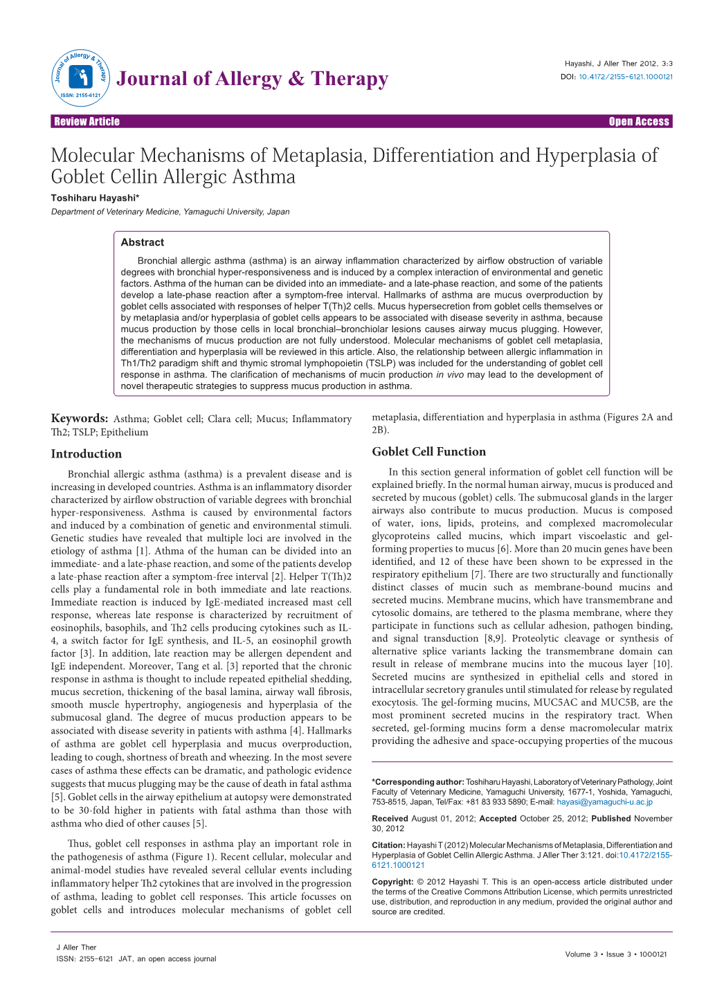 Molecular Mechanisms of Metaplasia, Differentiation and Hyperplasia Of