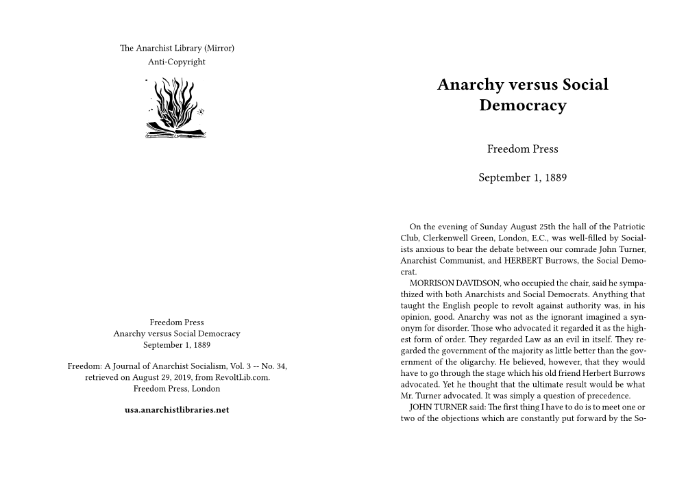 Anarchy Versus Social Democracy
