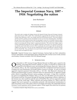 The Imperial German Navy, 1897 - 1918: Negotiating the Nation