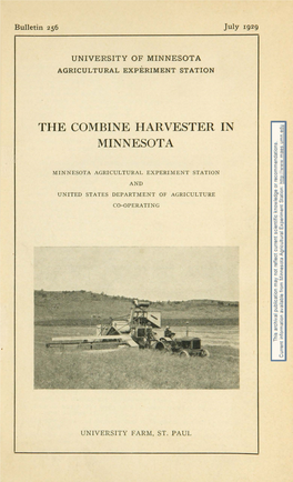 The Combine Harvester in Minnesota