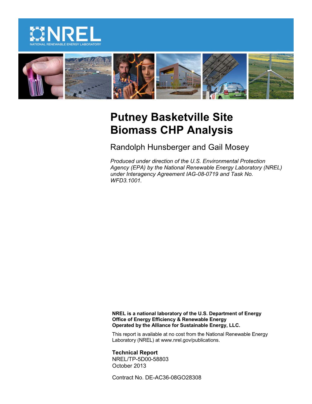 Putney Basketville Site Biomass CHP Analysis Randolph Hunsberger and Gail Mosey