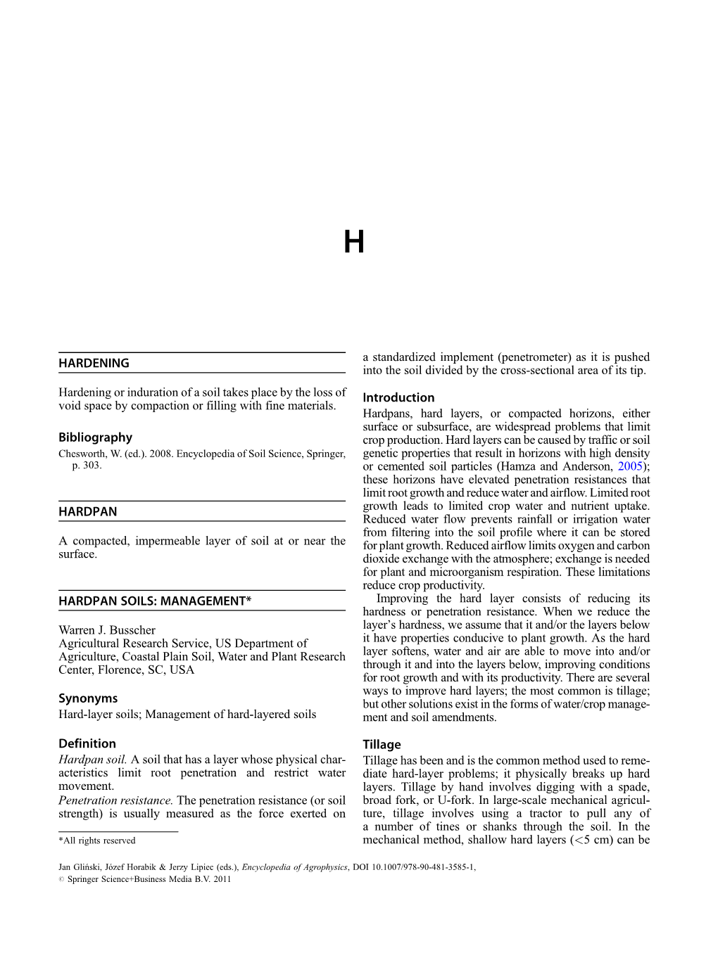 HARDENING Bibliography HARDPAN HARDPAN SOILS