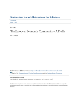 The European Economic Community- a Profile