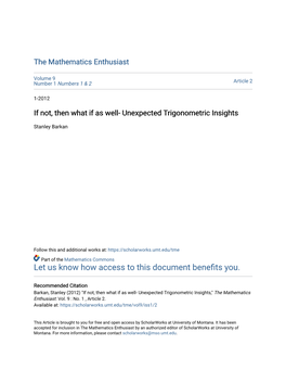 Unexpected Trigonometric Insights