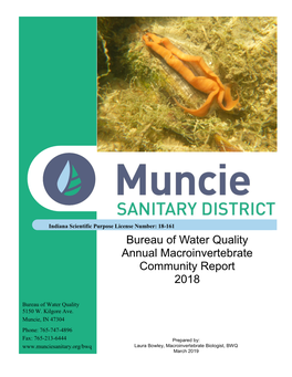 Bureau of Water Quality Annual Macroinvertebrate Community Report 2018