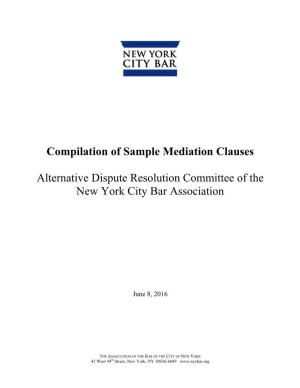 Compilation of Sample Mediation Clauses