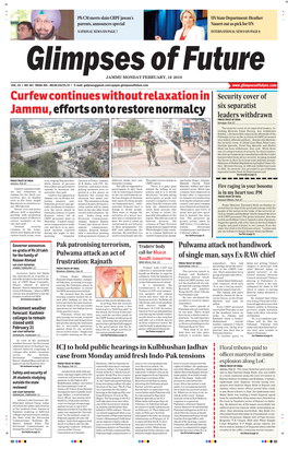 Curfew Continues Without Relaxation in Jammu,Efforts on to Restore Normalcy