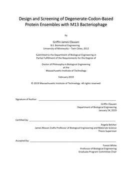 Design and Screening of Degenerate-Codon-Based Protein Ensembles with M13 Bacteriophage