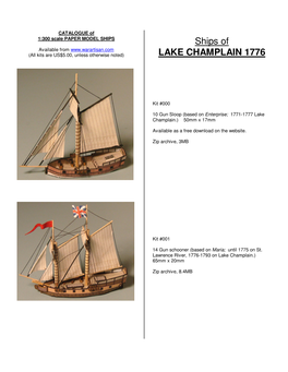 Ships of LAKE CHAMPLAIN 1776