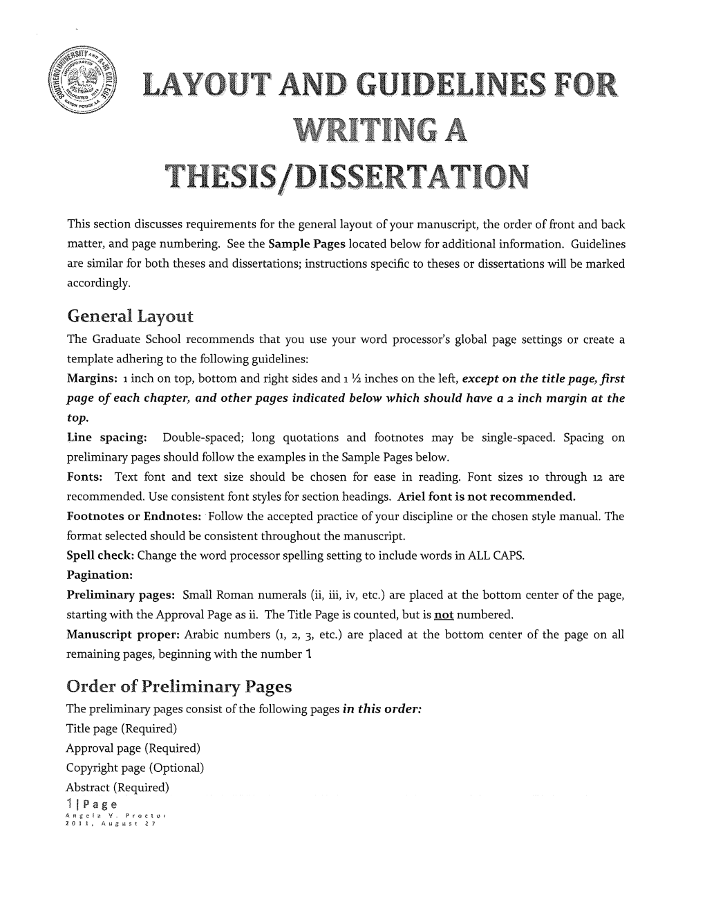 Thesis Guideline