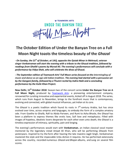The October Edition of Under the Banyan Tree on a Full Moon Night