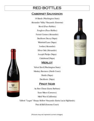 View Our Hand Selected Wine List