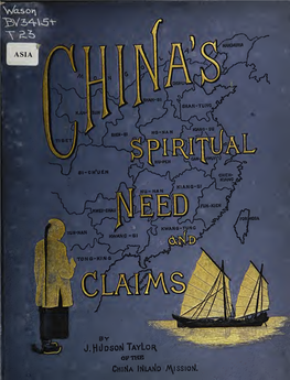 CHINA's Spiritual Need and Claims