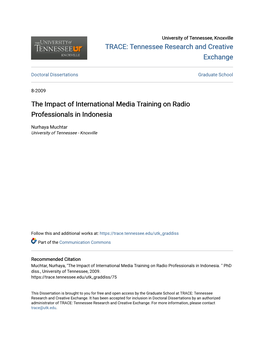 The Impact of International Media Training on Radio Professionals in Indonesia