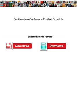 Southeastern Conference Football Schedule