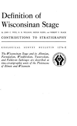 Definition of Wisconsinan Stage