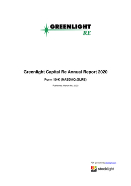 Greenlight Capital Re Annual Report 2020