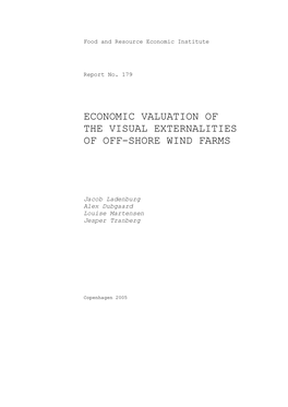 Economic Valuation of the Visual Externalities of Off-Shore Wind Farms