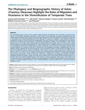 The Phylogeny and Biogeographic History of Ashes (Fraxinus, Oleaceae) Highlight the Roles of Migration and Vicariance in the Diversification of Temperate Trees
