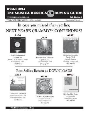 In Case You Missed Them Earlier, NEXT YEAR’S GRAMMY™ CONTENDERS! A136 A137 J039