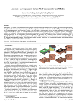 Automatic and High-Quality Surface Mesh Generation for CAD Models